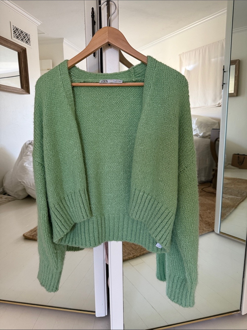 Zara green cardigan